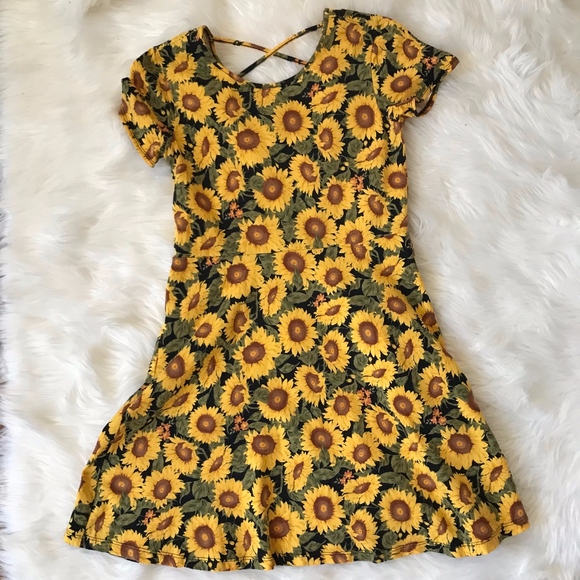 Forever 21 Other - Forever 21 Girls Sunflower Cross Back Dress 13/14
